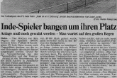 1990 - Aachener Zeitung: Inde-Spieler bangen um ihren Platz